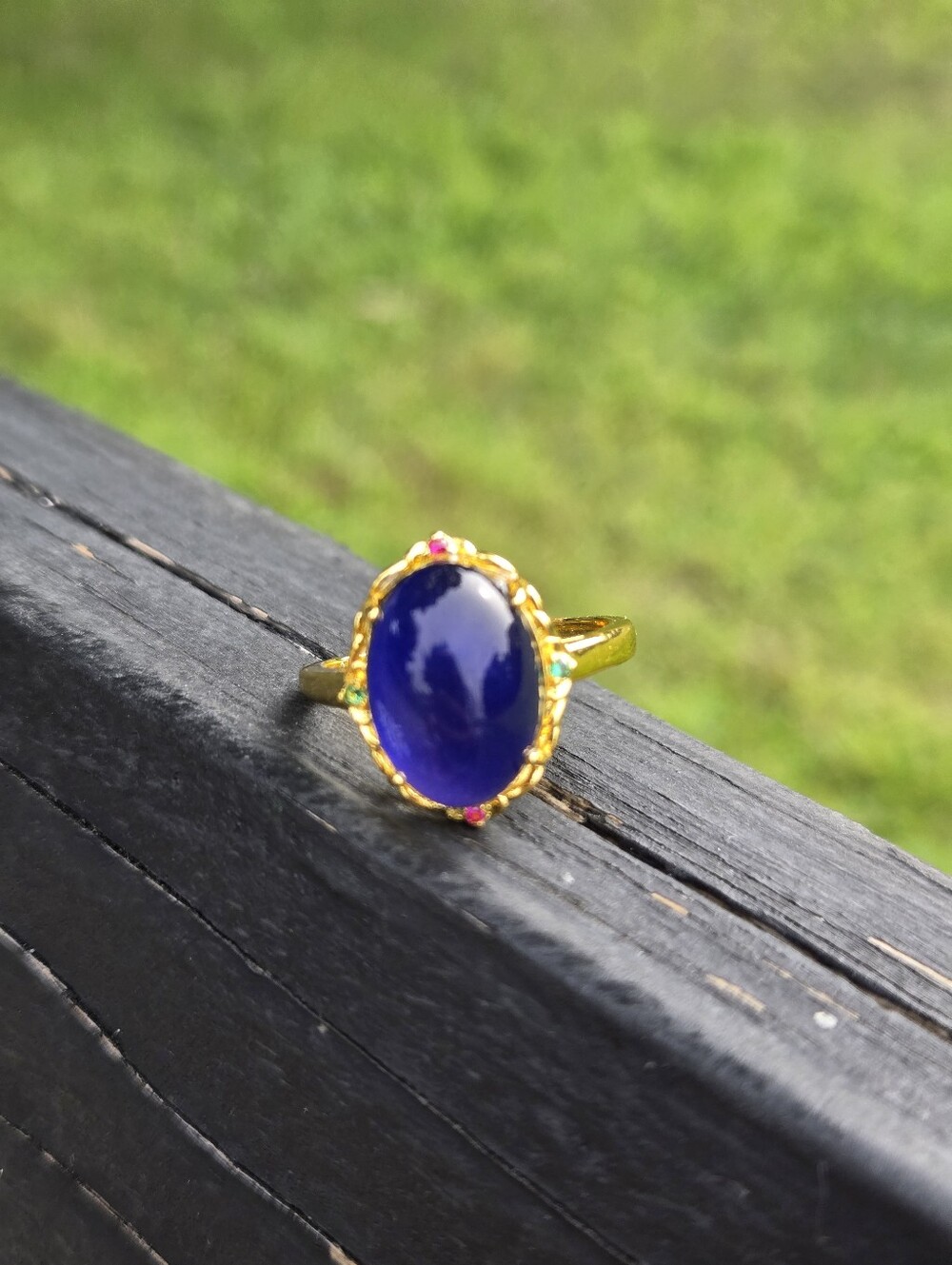Magical Mood Stone Ring Vintage Crown Gold Adjustable Color Changing